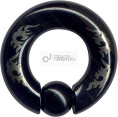 Ball Closure Klemmring Piercing Prinz Albert XXL Tribal schwarz Intim