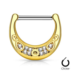 Brustpiercing Brustwarzenpiercing Strass Steinchen Nipple Clicker - Cristal-Jewelry