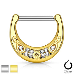 Brustpiercing Brustwarzenpiercing Strass Steinchen Nipple Clicker