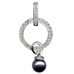 Modeschmuck Kettenanhänger mit Zirkonia* und Perle