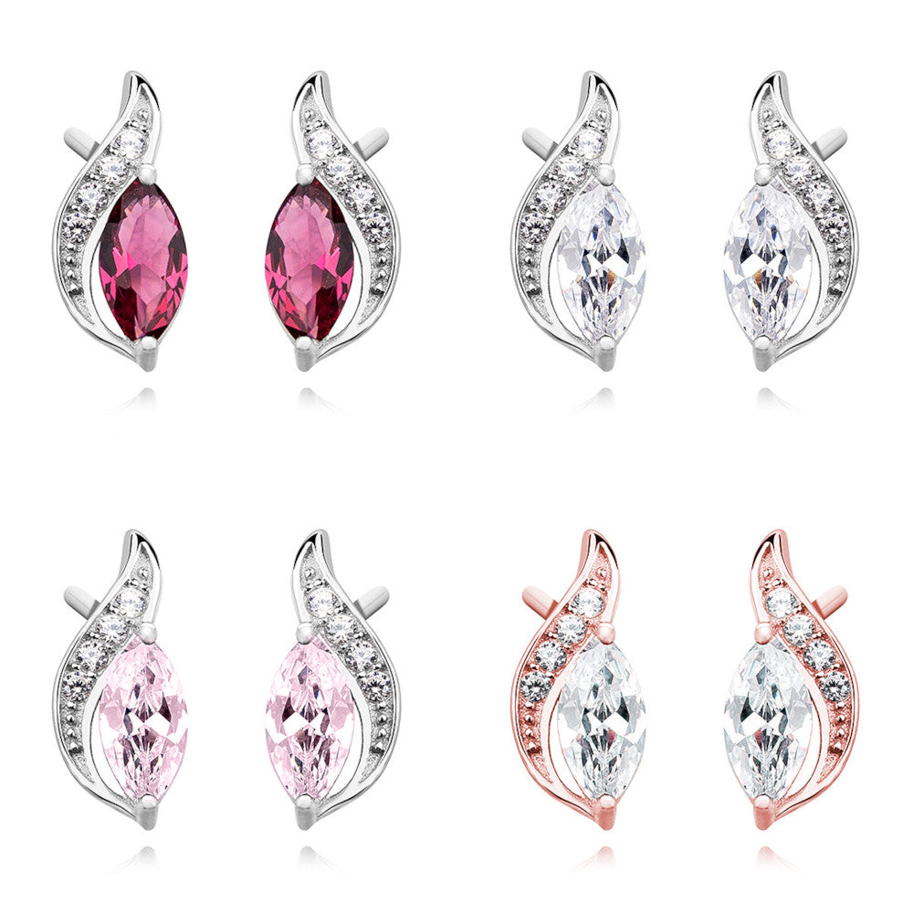 Elegante Ohrstecker Schleife Zirkonia Steinchen aus 925er Silber Damen Ohrschmuck