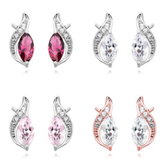 Elegante Ohrstecker Schleife Zirkonia Steinchen aus 925er Silber Damen Ohrschmuck