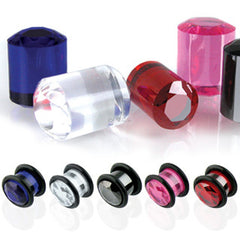 Ohr Plug Zirkoina Stein mit Gummiringen