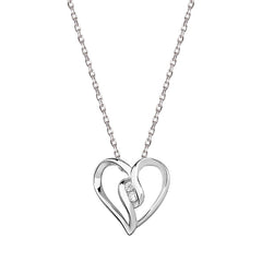 Halskette mit Anhänger Herz Liebe 925er Silber Zirkonia Strass