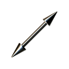 Hantel mit zwei Spitzen aus Chirurgenstahl.