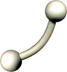 Augenbrauenpiercing Curved Barbell weiß