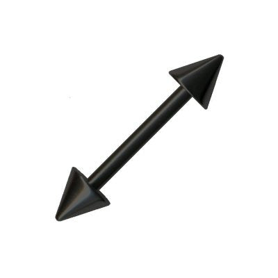 Gerade Hantel Barbell Piercing mit Spitzen schwarz Chirurgenstahl 1,2mm/1,6mm - Cristal-Jewelry