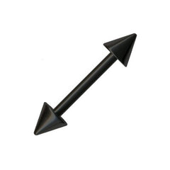 Gerade Hantel Barbell Piercing mit Spitzen schwarz Chirurgenstahl 1,2mm/1,6mm - Cristal-Jewelry