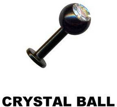 Labret Piercing mit wiessem Strass-Stein