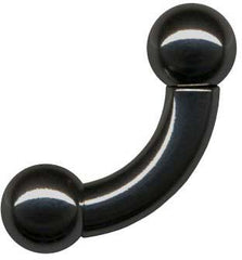 Barbell Piercing in schwarz mit zwei Kugeln