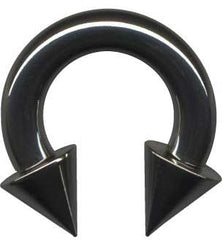 Hufeisen Piercing Prinz Albert schwarz mit Spitzen