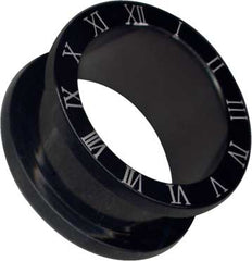 Flesh Tunnel schwarz römische Zahlen Chirurgenstahl