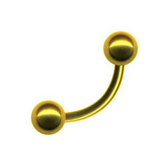 Gebogene Piercing Hantel Barbell im Gold Style mit Kugeln