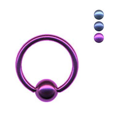 Ball Closure Piercing Ring Chirurgenstahl Titan PVD