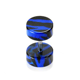 Fake Tunnel Plug Zebra gestreift Acryl Aufsätze verschiedenen Farben - Cristal-Jewelry