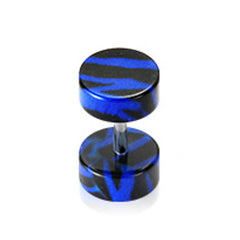 Fake Tunnel Plug Zebra gestreift Acryl Aufsätze verschiedenen Farben - Cristal-Jewelry