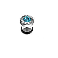 Fake Plug Piercing Zirkonia Stein uns Strass Steinchen Chirurgenstahl C316L - Cristal-Jewelry