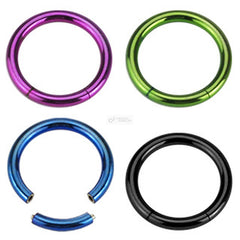 Segmentring Piercing aus Chirurgenstahl mit Titan PVD anodisiert - Cristal-Jewelry