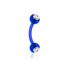 Augenbrauen Piercing Barbell mit Strass Steinchen flexibel