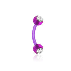 Augenbrauen Piercing Barbell mit Strass Steinchen flexibel