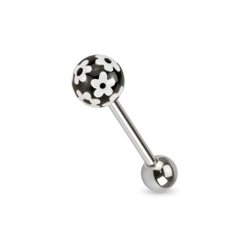Zungenpiercing Barbell Blumen Kugel Flower C316L - Cristal-Jewelry