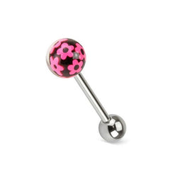Zungenpiercing Barbell Blumen Kugel Flower C316L - Cristal-Jewelry