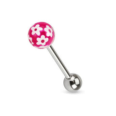 Zungenpiercing Barbell Blumen Kugel Flower C316L - Cristal-Jewelry