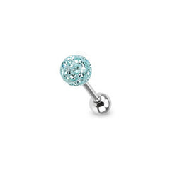 Piercing Barbell  Multi Kristall Strass Steinchen mit Epoxy Beschichtung - Cristal-Jewelry