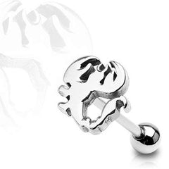 Zungenpiercing Skorpion Barbell Silber