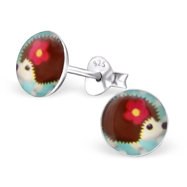 Mädchen Kinder Ohrstecker Igel 925er Silber Kinderschmuck