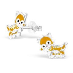 Kinder Ohrstecker Tiger Katze 925er Silber Kinderschmuck