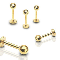 Lippenpiercing Gold-Style Stahl-Kugel Chirurgenstahl