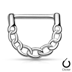 Brustpiercing Brustwarzenpiercing Nippel Shield Clicker Kette Chain Intim - Cristal-Jewelry