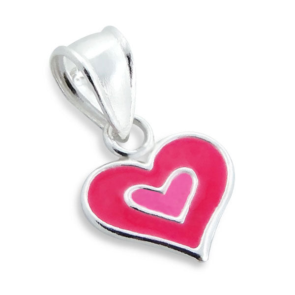 Kinder Mädchen Ohrstecker Herz 925er Silber Ohrringe pink