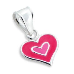 Kinder Mädchen Ohrstecker Herz 925er Silber Ohrringe pink