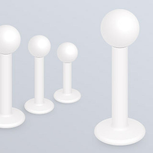 Lippenpiercing weiß Kugel Chirurgenstahl Labret