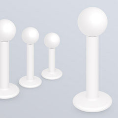 Lippenpiercing weiß Kugel Chirurgenstahl Labret