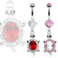 Bauchnabelpiercing Schildkröte Zirkonia Steinchen