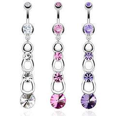 Bauchnabelpiercing aus Chirurgenstahl mit Zirkonia Anhänger