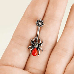 Bauchnabelpiercing Spinne Spinnennetz Kristall Strass Stein Gothic