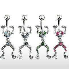 Bauchnabelpiercing Frosch beweglich Zirkonia