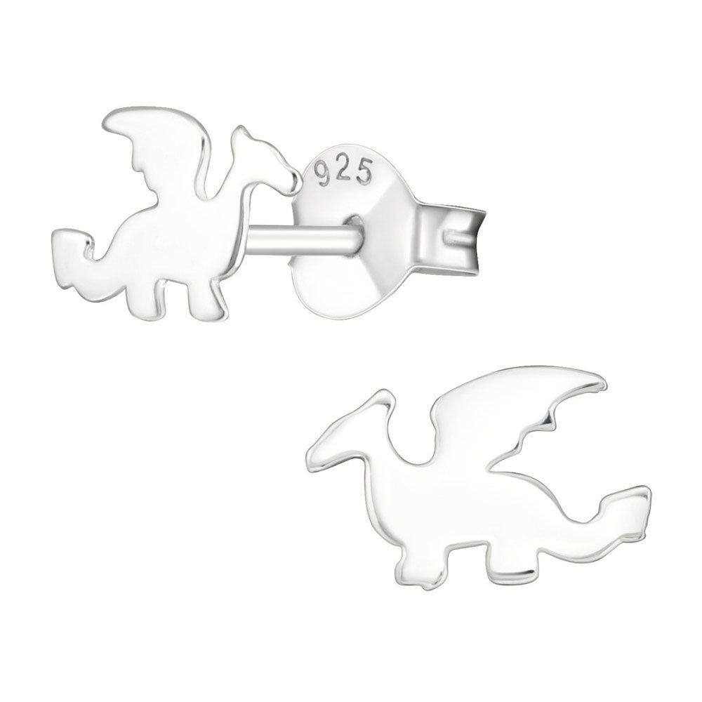 Kinder Mädchen Ohrstecker Drache 925 Silber Ohrschmuck Ohrringe