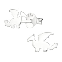 Kinder Mädchen Ohrstecker Drache 925 Silber Ohrschmuck Ohrringe
