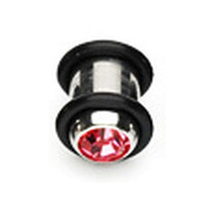 Plug Tunnel mit Kristallstein pink