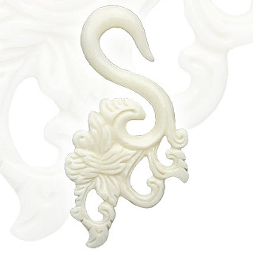 Organic Ohr Taper Handgefertigt mit Tribal Blumen Flügel.