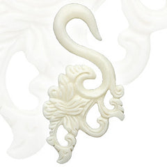 Organic Ohr Taper Handgefertigt mit Tribal Blumen Flügel.