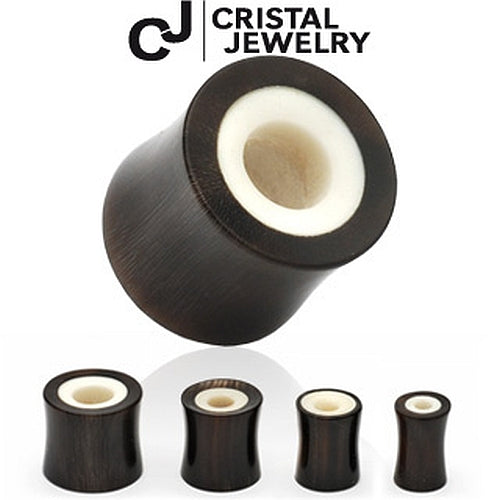 Ohr Plug aus Horn mit Bone Inlay