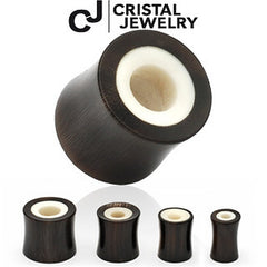 Ohr Plug aus Horn mit Bone Inlay