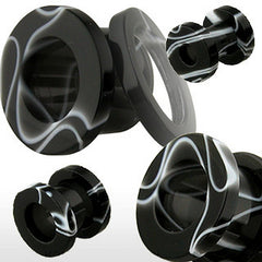 Flesh Tunnel schwarz-weiss marmoriert