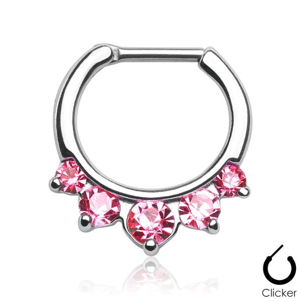 Septum Nasenpiercing Clicker Nasenring Kristall Steine Helix Clip - Cristal-Jewelry